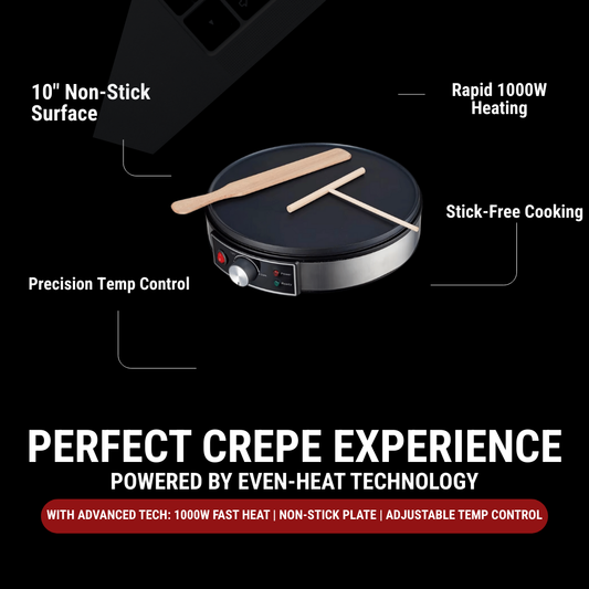 GlideCrêpe Pro – Premium Non-Stick Electric Crepe Maker