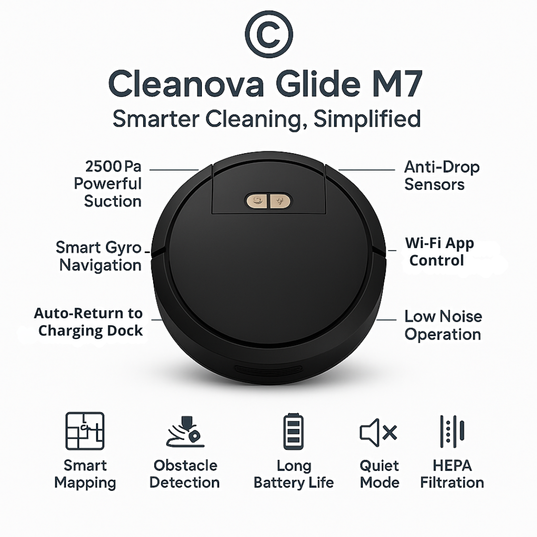 Cleanova Glide M7 – Smart Robot Vacuum