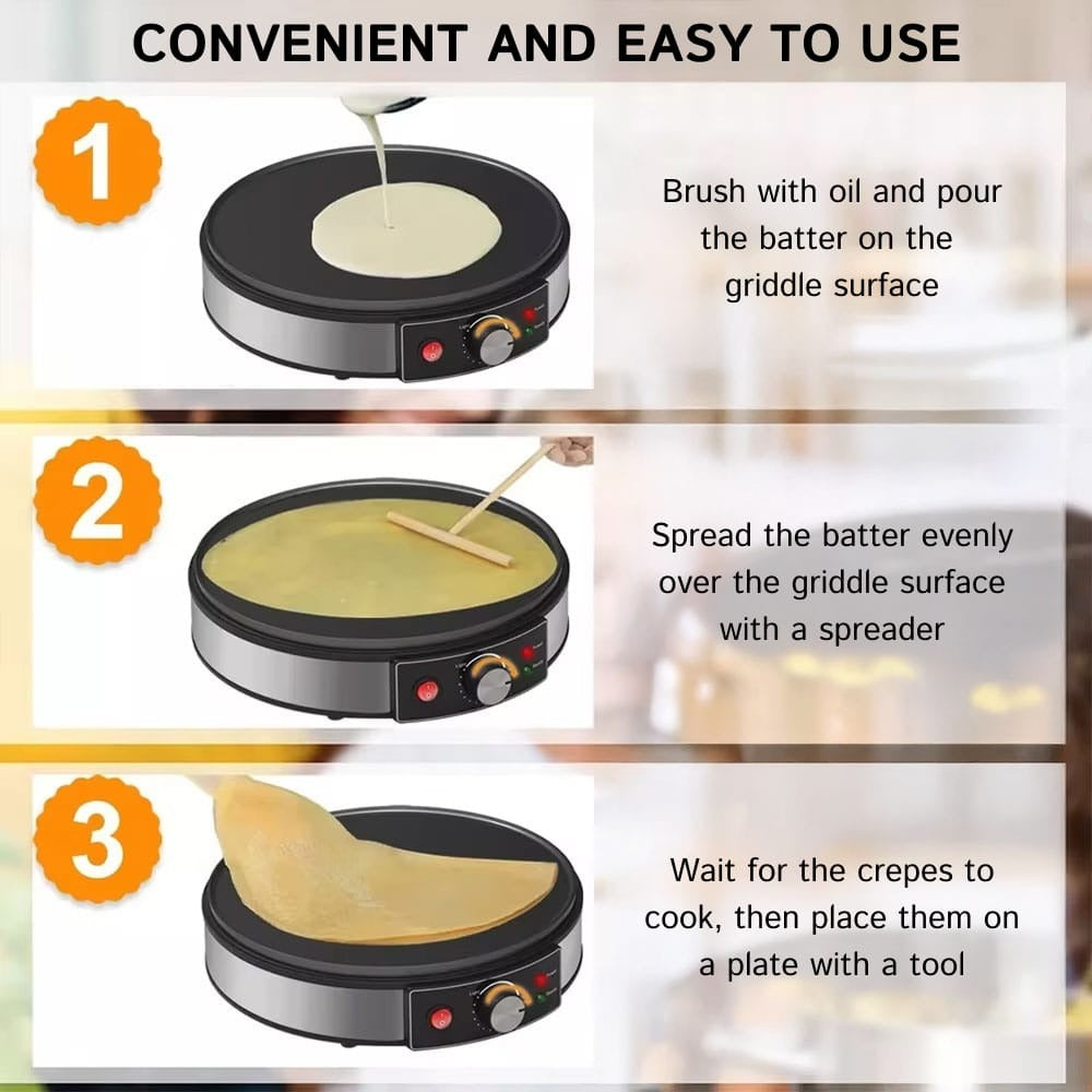 GlideCrêpe Pro – Premium Non-Stick Electric Crepe Maker