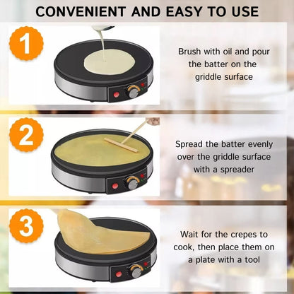GlideCrêpe Pro – Premium Non-Stick Electric Crepe Maker